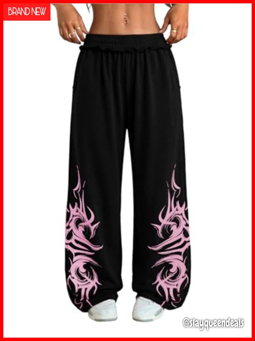 Ultra-Soft Stretchy Wide Leg Sweatpants Y2K Graffiti Streetwear